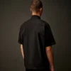 Gabardine-Kurzarmhemd mit Knopfleiste aus der Metropolis Series