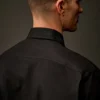 Gabardine-Kurzarmhemd mit Knopfleiste aus der Metropolis Series
