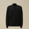 Halb-Reißverschluss-Pullover aus Baumwollkrepp