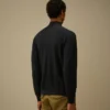 Halb-Reißverschluss-Pullover aus Baumwollkrepp