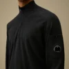 Halb-Reißverschluss-Pullover aus Baumwollkrepp