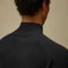 Halb-Reißverschluss-Pullover aus Baumwollkrepp
