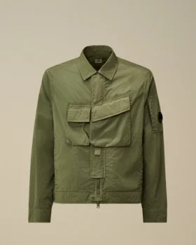 Heavy Chrome-R Overshirt mit Reißverschluss und Brillen-Detail