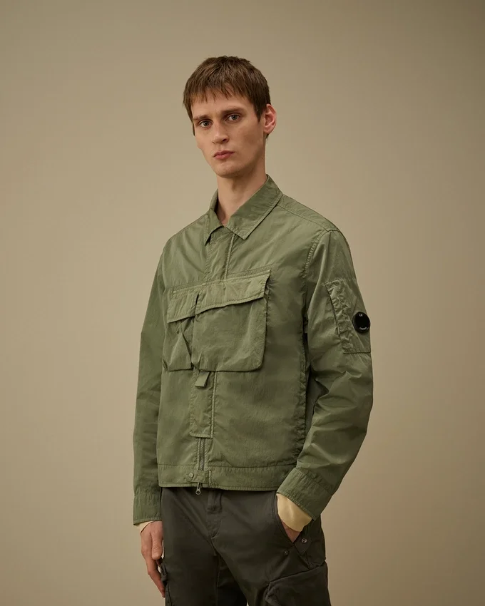 Heavy Chrome-R Overshirt mit Reißverschluss und Brillen-Detail