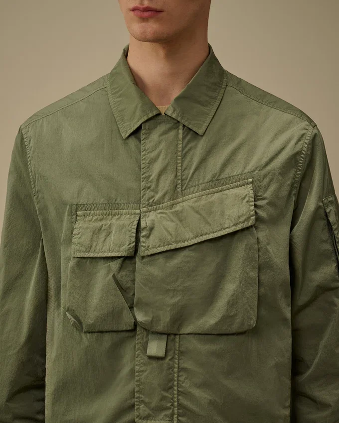 Heavy Chrome-R Overshirt mit Reißverschluss und Brillen-Detail