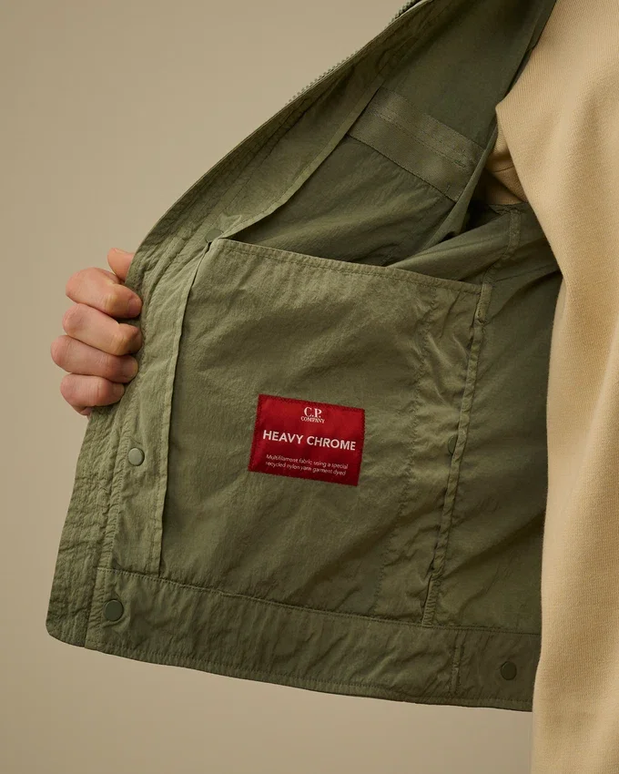 Heavy Chrome-R Overshirt mit Reißverschluss und Brillen-Detail