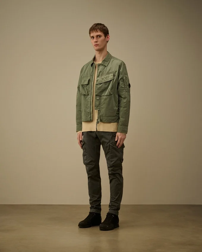 Heavy Chrome-R Overshirt mit Reißverschluss und Brillen-Detail