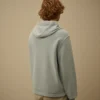 Kapuzen-Sweatshirt aus Baumwoll-Diagonal-Fleece mit Reißverschluss