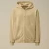 Kapuzen-Sweatshirt aus Diagonal-Fleece mit geradem Schnitt und Reißverschluss