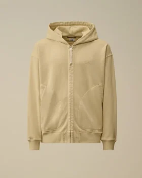 Kapuzen-Sweatshirt aus Diagonal-Fleece mit geradem Schnitt und Reißverschluss