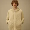 Kapuzen-Sweatshirt aus Diagonal-Fleece mit geradem Schnitt und Reißverschluss