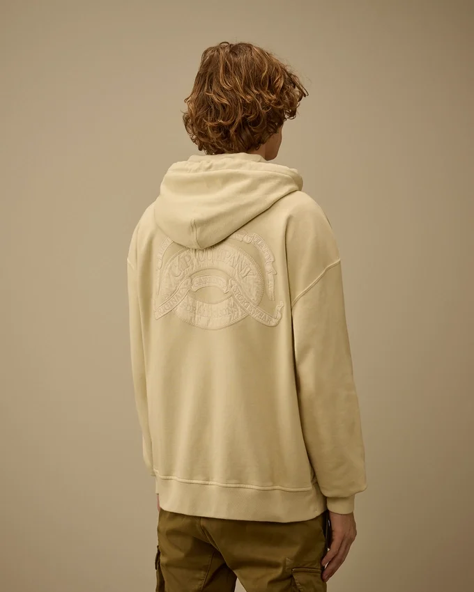 Kapuzen-Sweatshirt aus Diagonal-Fleece mit geradem Schnitt und Reißverschluss