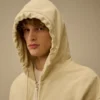 Kapuzen-Sweatshirt aus Diagonal-Fleece mit geradem Schnitt und Reißverschluss