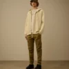 Kapuzen-Sweatshirt aus Diagonal-Fleece mit geradem Schnitt und Reißverschluss