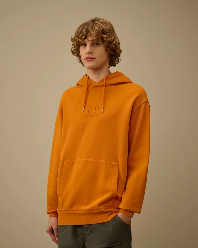 Kapuzen-Sweatshirt aus diagonal gewebtem Baumwoll-Fleece