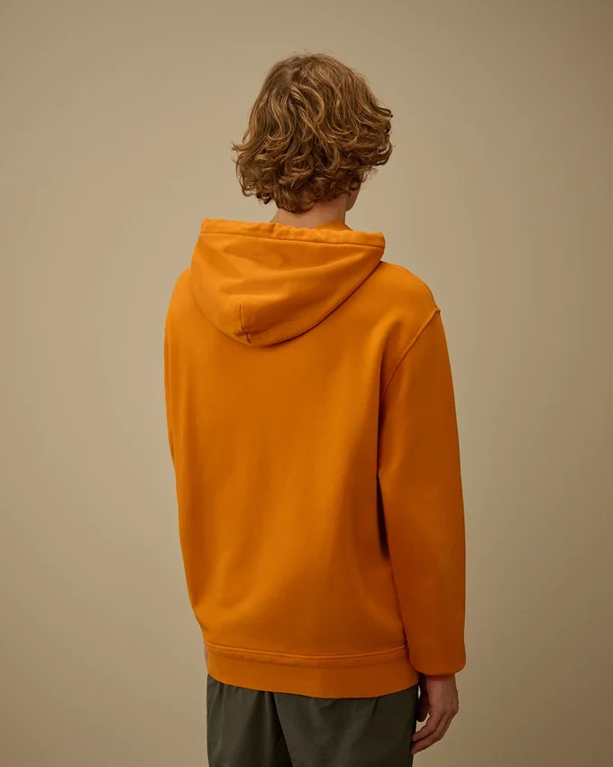Kapuzen-Sweatshirt aus diagonal gewebtem Baumwoll-Fleece