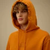 Kapuzen-Sweatshirt aus diagonal gewebtem Baumwoll-Fleece