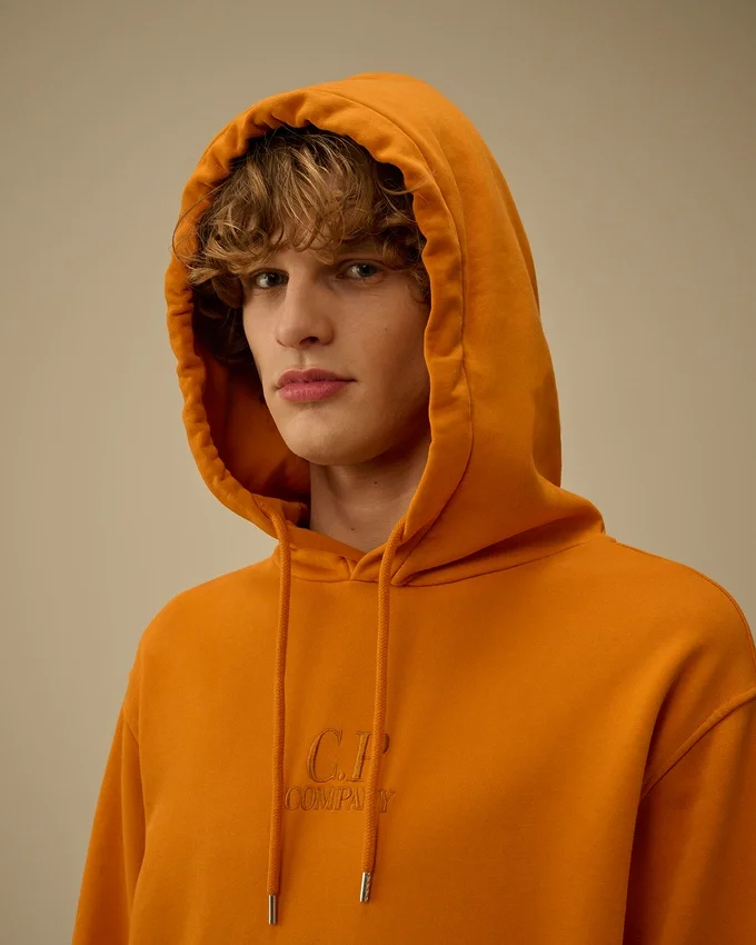 Kapuzen-Sweatshirt aus diagonal gewebtem Baumwoll-Fleece