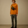 Kapuzen-Sweatshirt aus diagonal gewebtem Baumwoll-Fleece