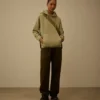 Kapuzen-Sweatshirt aus diagonal gewebtem Baumwollfleece mit Lens-Optik