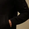 Kompakte Baumwoll-Strickjacke mit Reißverschluss