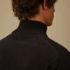 Kompakte Baumwoll-Strickjacke mit Reißverschluss