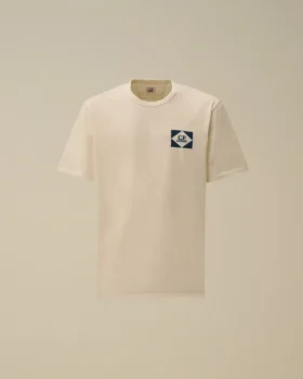 Kompaktes 20/1-Jersey-Hemd mit kurzen Ärmeln und Logo