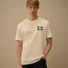 Kompaktes 20/1-Jersey-Hemd mit kurzen Ärmeln und Logo