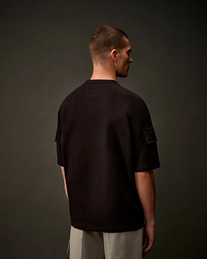 Kurzarm-Sweatshirt aus Stretch-Fleece der Metropolis Series