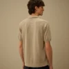Kurzärmeliger Polo-Pullover aus Baumwollkrepp