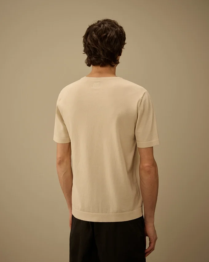 Kurzärmeliger Pullover aus Baumwollkrepp