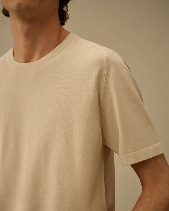 Kurzärmeliger Pullover aus Baumwollkrepp