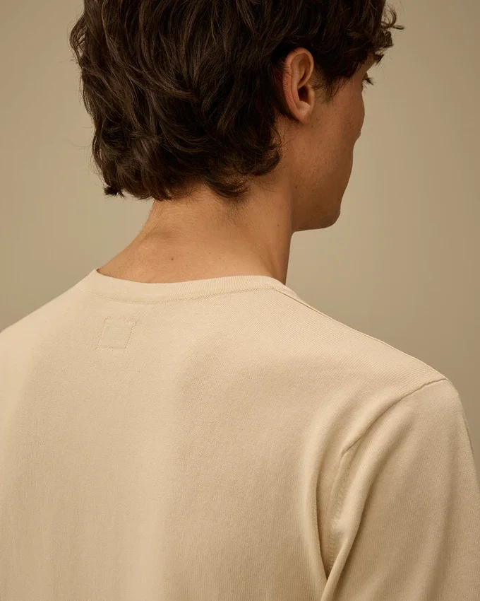 Kurzärmeliger Pullover aus Baumwollkrepp