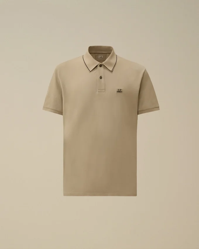 Kurzärmeliges Logo-Polohemd aus Stretch-Piqué