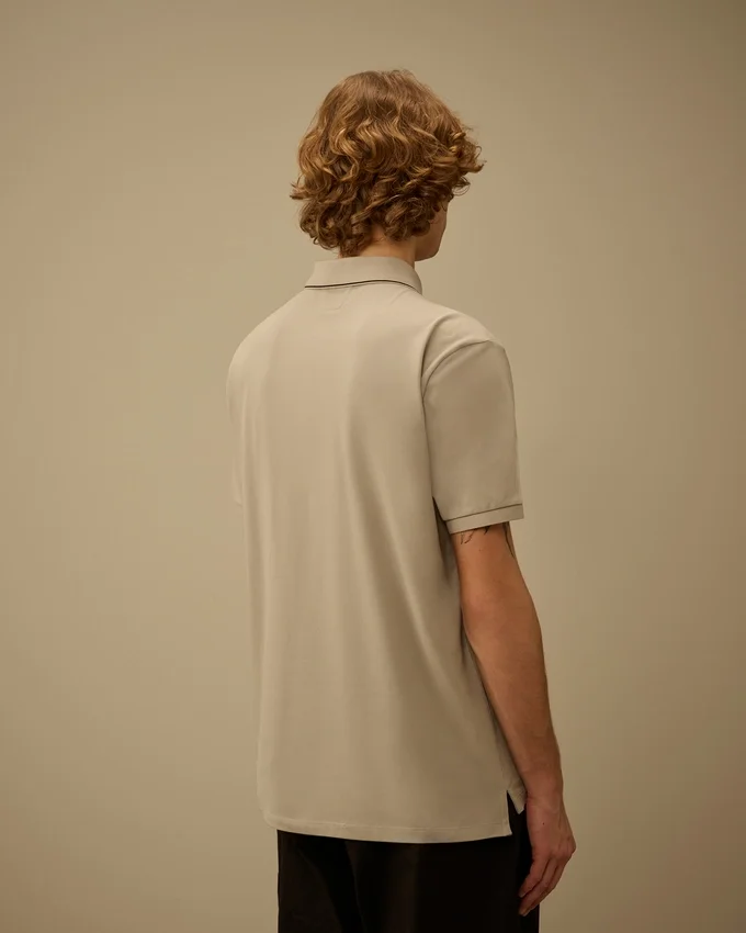 Kurzärmeliges Logo-Polohemd aus Stretch-Piqué