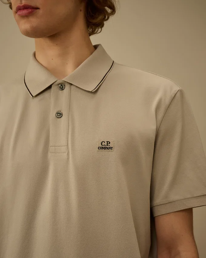 Kurzärmeliges Logo-Polohemd aus Stretch-Piqué