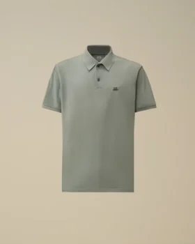 Kurzärmeliges Polohemd mit Spitzkragen aus Stretch-Piqué