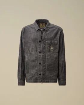 Langärmliges Chambray-Hemd mit Reißverschluss