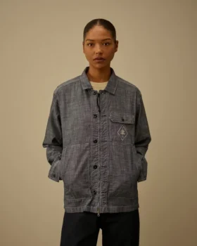 Langärmliges Chambray-Hemd mit Reißverschluss