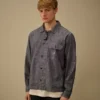 Langärmliges Chambray-Hemd mit Reißverschluss