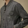 Langärmliges Chambray-Hemd mit Reißverschluss
