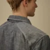 Langärmliges Chambray-Hemd mit Reißverschluss