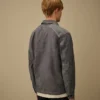 Langärmliges Chambray-Hemd mit Reißverschluss