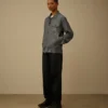Langärmliges Chambray-Hemd mit Reißverschluss