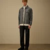 Langärmliges Chambray-Hemd mit Reißverschluss