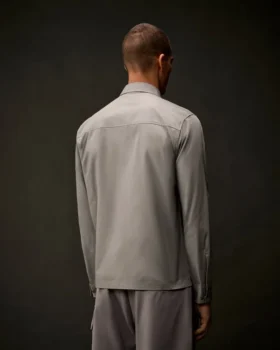 Langärmliges Hemd mit Knopfleiste aus Gabardine der Metropolis Series