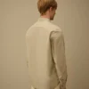 Langärmliges Popeline-Hemd mit „Lens“-Motiv und Knopfleiste
