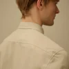 Langärmliges Popeline-Hemd mit „Lens“-Motiv und Knopfleiste