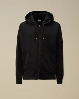 Leichtes Fleece-Kapuzensweatshirt mit Reißverschluss und „Lens“-Motiv