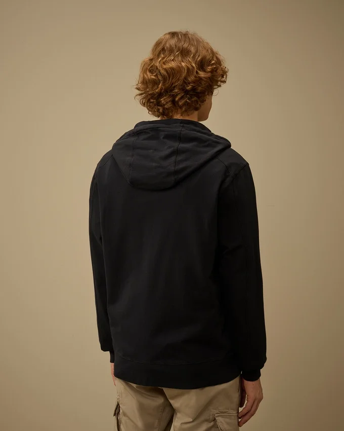 Leichtes Fleece-Kapuzensweatshirt mit Reißverschluss und „Lens“-Motiv